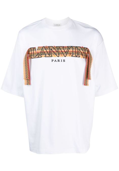 White Curb logo-embroidered T-shirt - men LANVIN | RMTS0026J19801