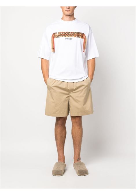 T-shirt con applicazione in bianco - uomo LANVIN | RMTS0026J19801