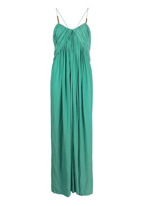 Green embellished pleated maxi dress - women  LANVIN | RWDR00164778461