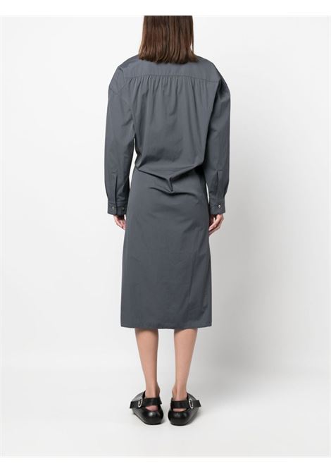 Drak grey twisted poplin shirtdress - women LEMAIRE | DR1024LF1106BK991
