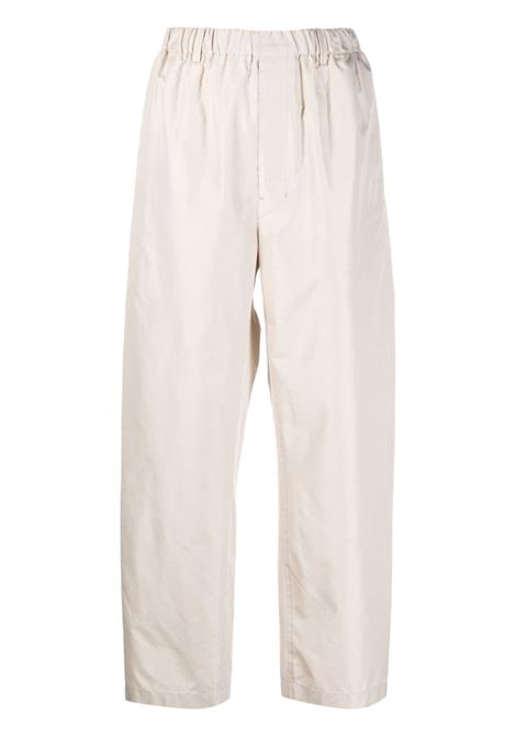 Beige ruched straight-leg trousers - women LEMAIRE | PA1047LF1163RE303