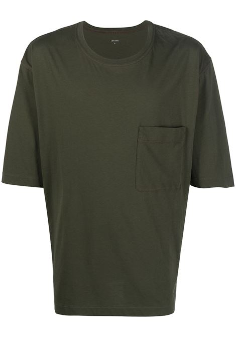 T-shirt con taschino sul petto in verde - uomo LEMAIRE | TO1107LJ1004GR667