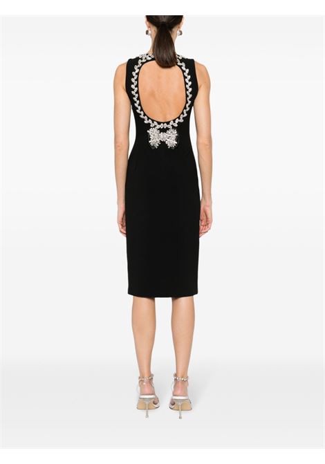 Black Odelle crystal-embellished midi dress - women LOU LOU | 240123BLK
