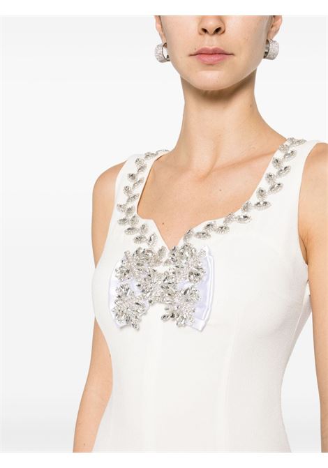 White Odelle crystal-embellished midi dress - women LOU LOU | 240123WHT