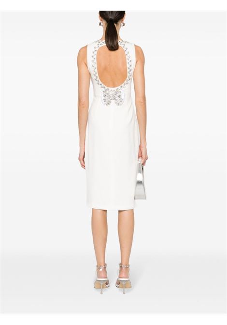 White Odelle crystal-embellished midi dress - women LOU LOU | 240123WHT