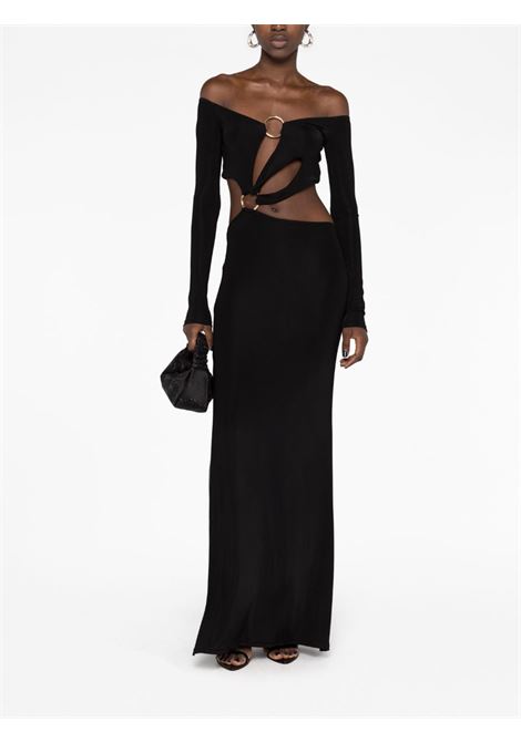 Black off-shoulder cut-out dress - women LOUISA BALLOU | 1141160999