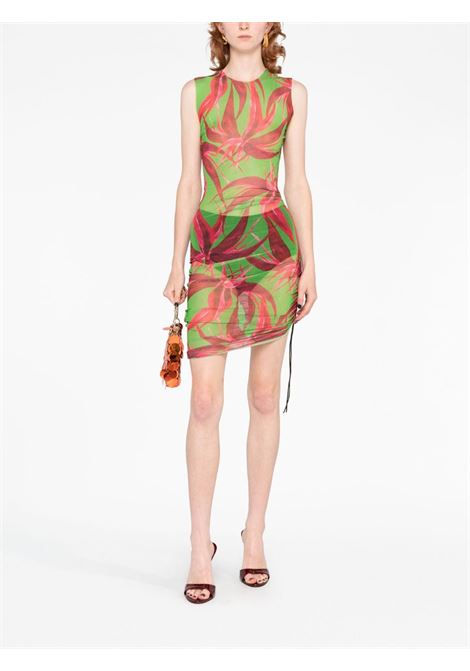 Multicolored botanical-print asymmetric dress - women LOUISA BALLOU | 1141204010