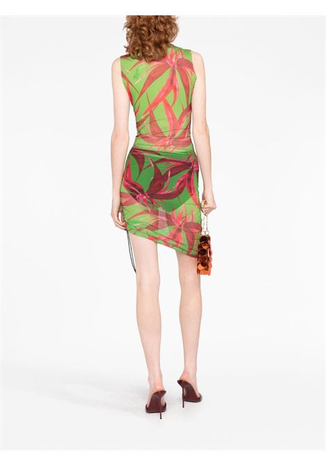 Multicolored botanical-print asymmetric dress - women LOUISA BALLOU | 1141204010
