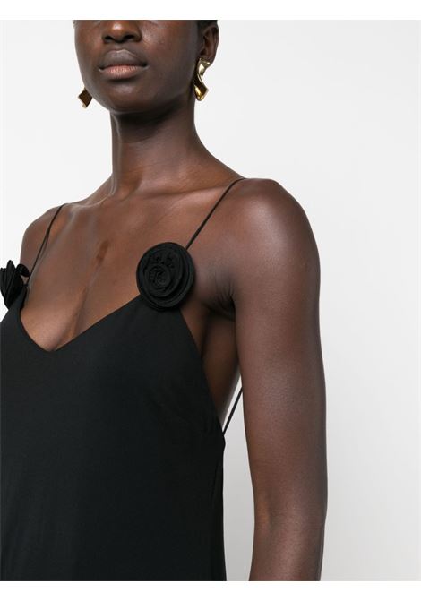 Black rose-appliqu? maxi dress - women MAGDA BUTRYM | 136723BLK