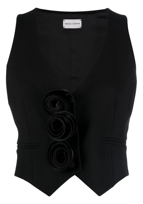 Black floral-detail vest - women MAGDA BUTRYM | 217723BLK