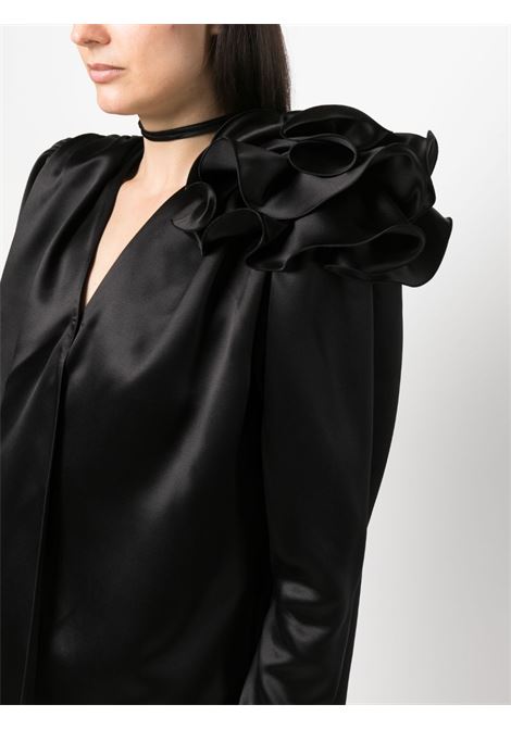 Blusa con fiori 3D in nero - donna MAGDA BUTRYM | 265723BLK