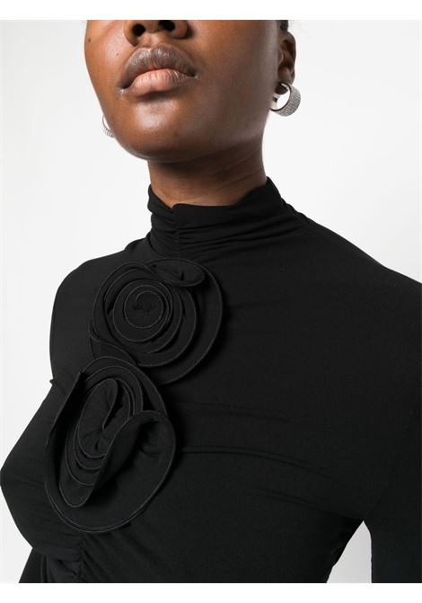 Black floral-appliqu? halterneck mini dress - women MAGDA BUTRYM | 275723BLK