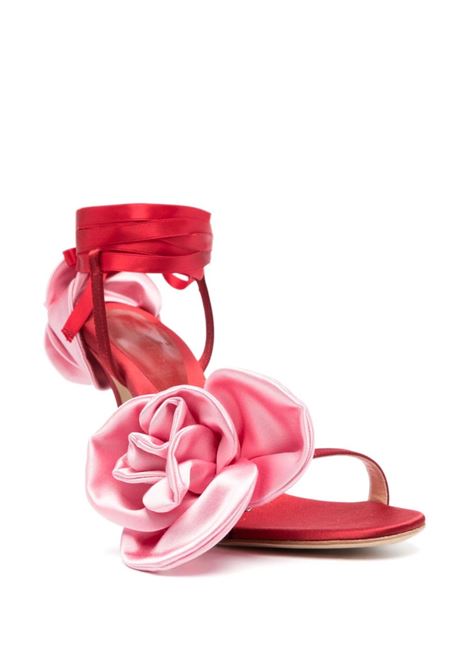 Red 90mm faux-flower satin sandals - women MAGDA BUTRYM | 530923RD