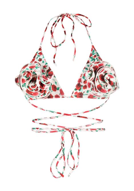 Multicolored flower-appliqu? rose-print bikini top - women  MAGDA BUTRYM | 606723CRM
