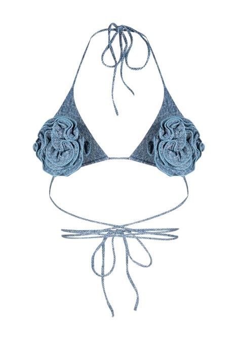 Blue floral-appliqu? halterneck bikini top - women MAGDA BUTRYM | 607723BL