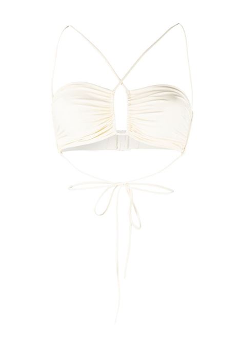 Cream beige criss-cross bandeau bikini top - women  MAGDA BUTRYM | 806721CRM