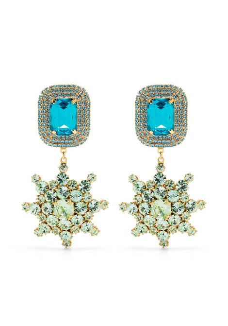 Gold-tone and turquoise crystal-embellished drop earrings - women MAGDA BUTRYM | 909723GLD