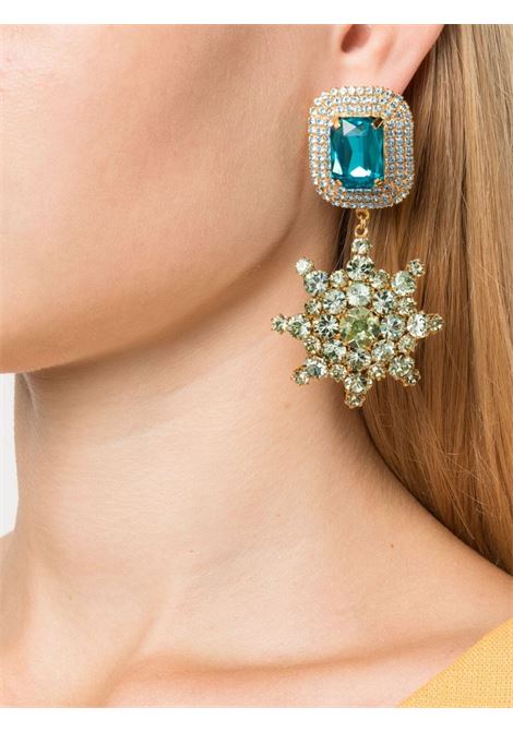 Gold-tone and turquoise crystal-embellished drop earrings - women MAGDA BUTRYM | 909723GLD