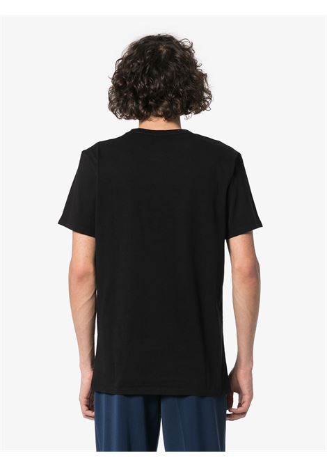 Black Palais Royal logo print T-shirt - men MAISON KITSUNÉ | AM00100KJ0008P199