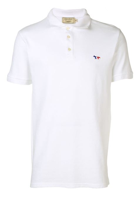 White Fox logo short-sleeve polo shirt - men MAISON KITSUNÉ | AM00200KJ7002P100