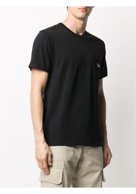 Black logo-patch short-sleeved T-shirt - men MAISON KITSUNÉ | GM00116KJ0008P199