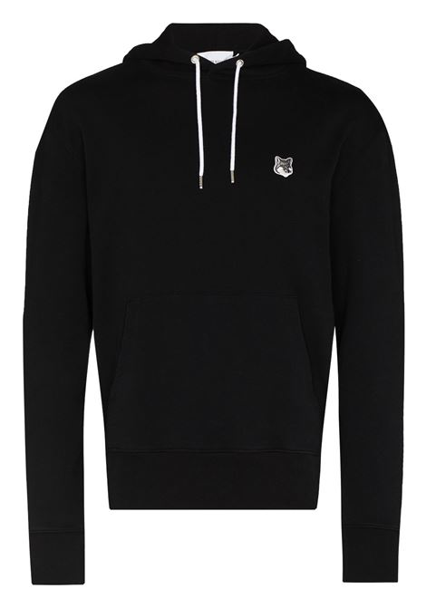 Black fox-patch sweatshirt - unisex MAISON KITSUNÉ | GU00335KM0002P199