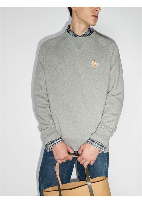 Grey fox-patch sweatshirt - men MAISON KITSUNÉ | GU00342KM0002H150