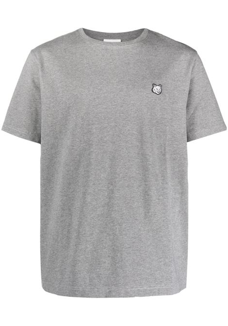 T-shirt con applicazione in grigio - uomo MAISON KITSUNÉ | LM00106KJ0118H131