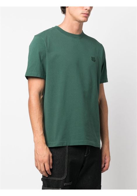 Dark green Fox-motif T-shirt - men MAISON KITSUNÉ | LM00106KJ0118P399