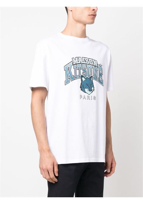 T-shirt con stampa in bianco - uomo MAISON KITSUNÉ | LM00112KJ0035P100