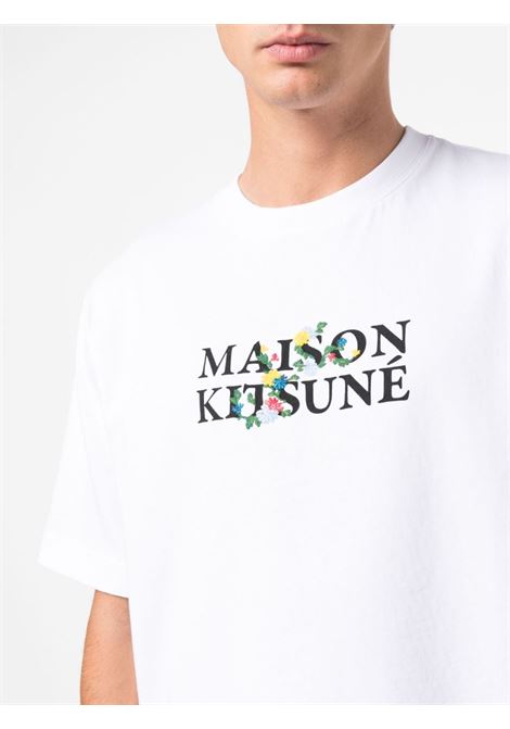 White logo-print T-shirt - men MAISON KITSUNÉ | LM00115KJ0119P100