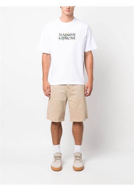 T-shirt con stampa in bianco - uomo MAISON KITSUNÉ | LM00115KJ0119P100