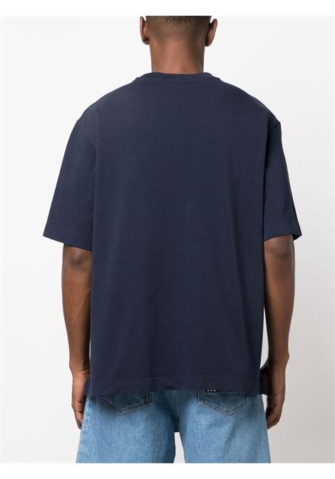 T-shirt con stampa in blu - uomo MAISON KITSUNÉ | LM00115KJ0119P480