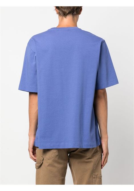 Purple logo-print T-shirt - men MAISON KITSUNÉ | LM00115KJ0119P525