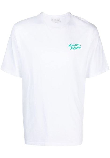 T-shirt con ricamo in bianco - uomo MAISON KITSUNÉ | LM00125KJ0008P100
