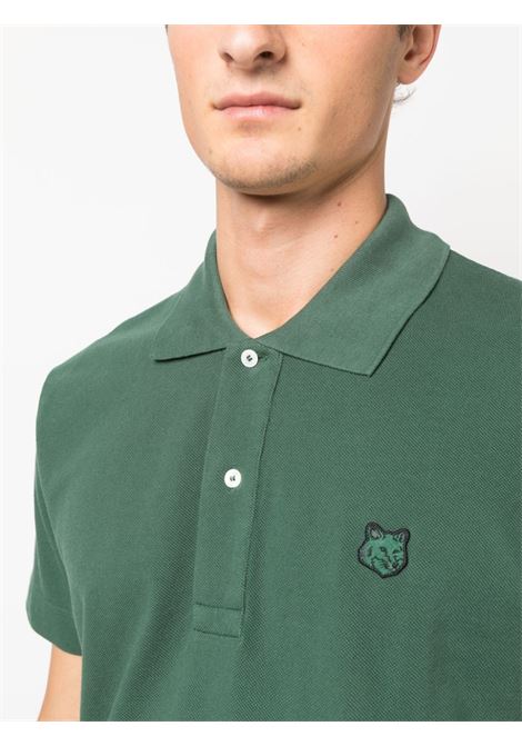 Polo con applicazione logo in verde - uomo MAISON KITSUNÉ | LM00207KJ7010P399