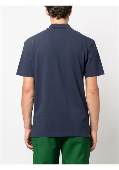 Blue fox-patch polo shirt - men MAISON KITSUNÉ | LM00207KJ7010P476