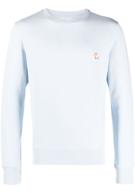Light blue Chillax Fox-motif sweatshirt - men MAISON KITSUNÉ | LM00303KM0001P422