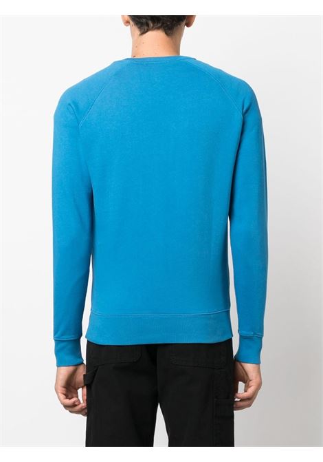 Blue logo-detail sweatshirt - men MAISON KITSUNÉ | LM00306KM0001P462