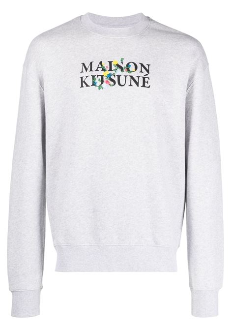 Grey logo-print sweatshirt - men MAISON KITSUNÉ | LM00308KM0307H120