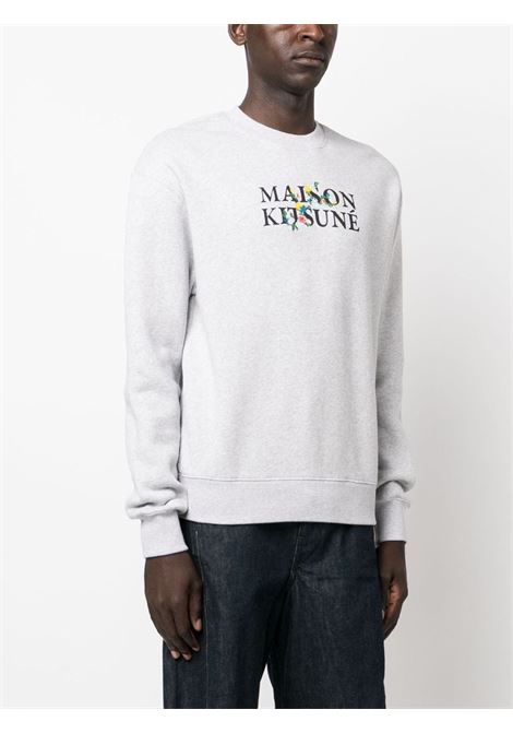 Grey logo-print sweatshirt - men MAISON KITSUNÉ | LM00308KM0307H120