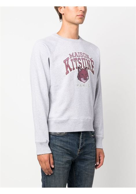 Grey logo-detail sweatshirt - men MAISON KITSUNÉ | LW00301KM0001H120
