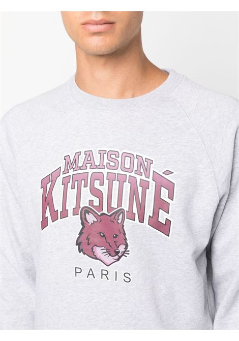 Grey logo-detail sweatshirt - men MAISON KITSUNÉ | LW00301KM0001H120