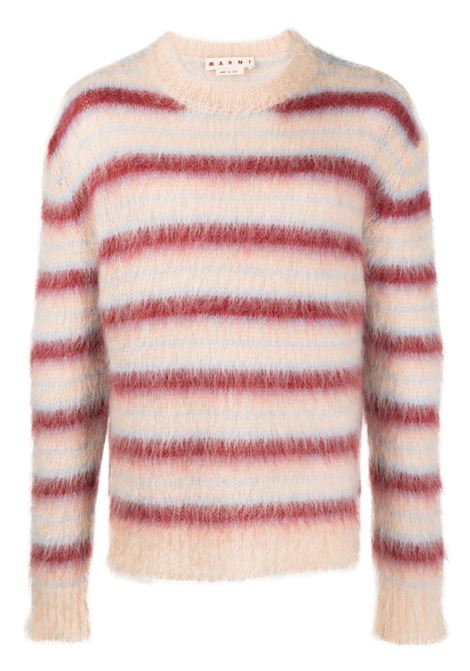 Multicolored striped brushed-effect jumper- men  MARNI | GCMG0161Q0UFU107RGW31