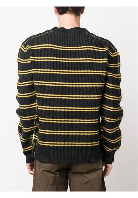  Green and brown stripped round-neck jumper - men MARNI | GCMG0204Q0UFU185MXV37