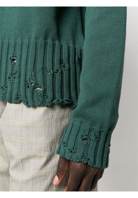 Green distressed-finish knit jumper - men MARNI | GCMG0210A0UFC65200V61