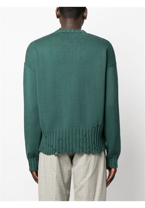 Green distressed-finish knit jumper - men MARNI | GCMG0210A0UFC65200V61