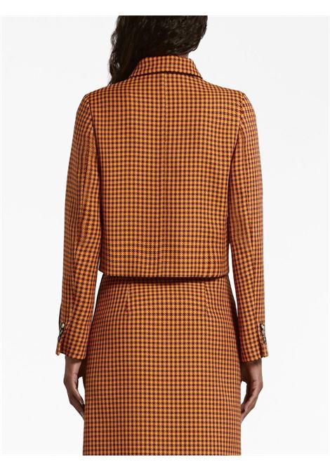 Brown checked button-up suit-jacket - women MARNI | GIMA0221IUUTP730CHR79
