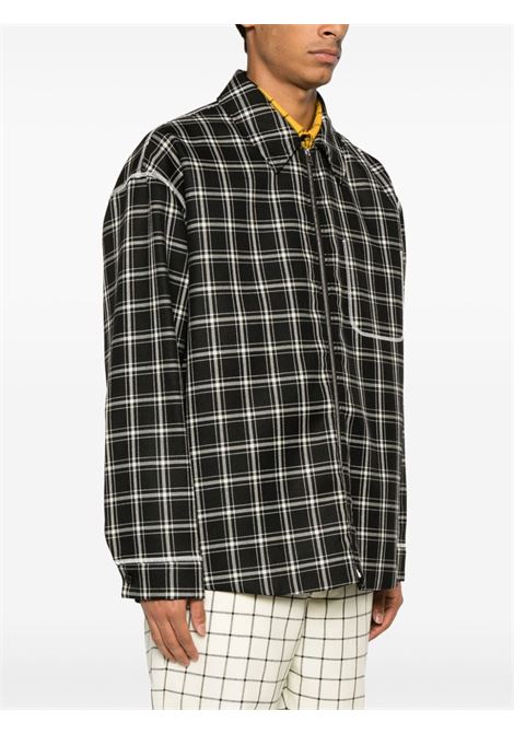 Black plaid-pattern shirt jacket - men  MARNI | JUMU0147U2UTWA04CHN99
