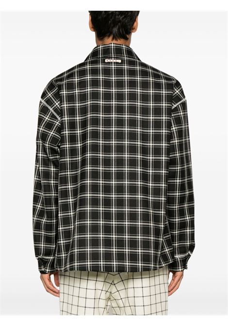Black plaid-pattern shirt jacket - men  MARNI | JUMU0147U2UTWA04CHN99